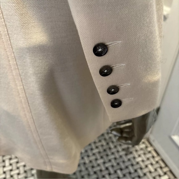 SONIA RYKIEL PARIS COAT Jacket CREAM Off WHITE 42/12 Turn Key Lock Silver button - Picture 15 of 15